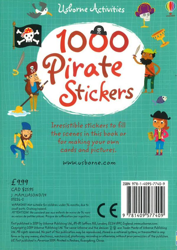 Usborne Activities: 1000 Pirate Stickers For Cheap