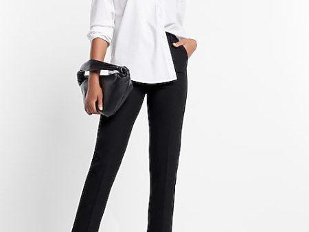 Express- Editor Super High Waisted Straight Ankle Pant - Pitch Black 58 For Cheap