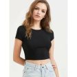 Romwe- Solid Crop Tee For Cheap