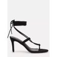 Missguided- Black Faux Suede Tie Up Mid Heel Sandals For Discount