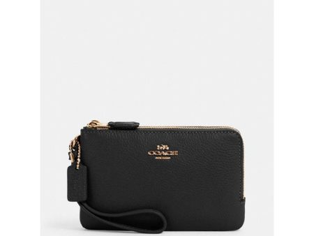 Coach- Double Corner Zip Wristlet - Black Online Sale