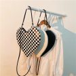 Trendy Heart Shaped Chessboard Crossbody Shoulder HandBag For Discount