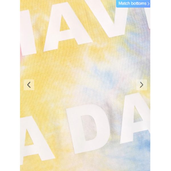 Zaful- Tie Dye Letters Print Slogan T-shirt - Yellow Fashion