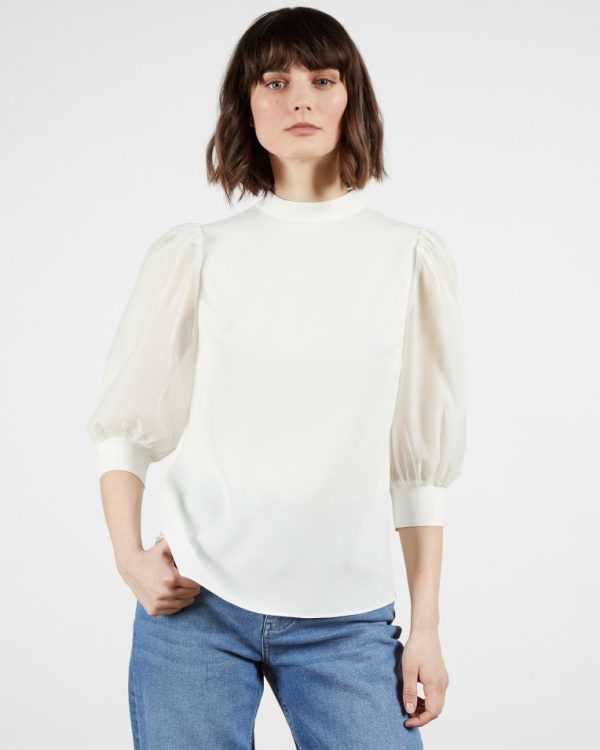 Ted Baker-Organza oversized sleeve top Discount