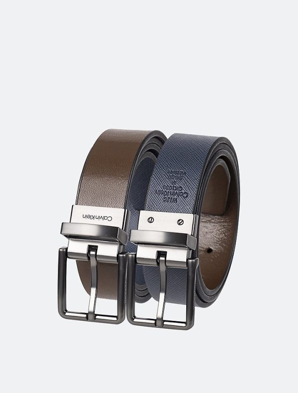 Calvin Klein- Saffiano Leather Reversible Belt Sale