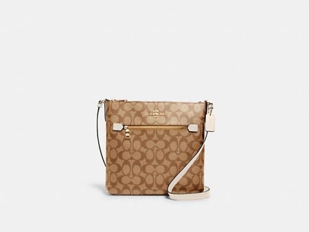 Coach- Rowan File Bag In Signature Canvas (Gold KHAKI CHALK) Online Hot Sale