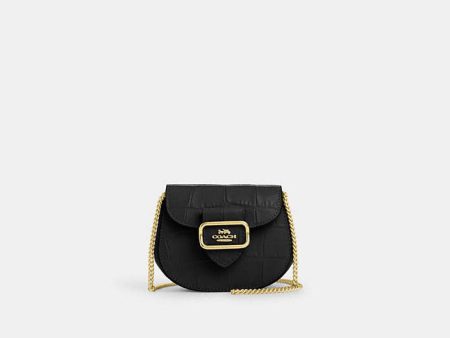 Coach- Morgan Card Case On A Chain - Gold Black For Sale