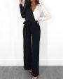 Chicme- V Neck Colorblock Long Sleeve Belted Casual Jumpsuit Online