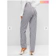 Zaful- Gingham Pocket Straight Pants - Black Discount