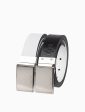 Calvin Klein- Saffiano Reversible Plaque Buckle Belt on Sale