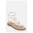 Missguided- Gold Look Clear Dome Stud Gladiator Sandals Hot on Sale