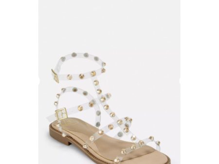 Missguided- Gold Look Clear Dome Stud Gladiator Sandals Hot on Sale