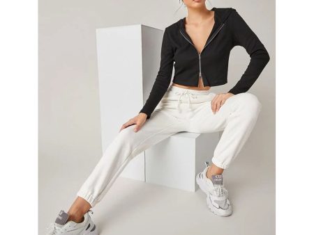 Romwe- Drawstring Waist Solid Sweatpants For Sale