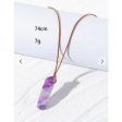 Zaful- Natural Stone Leather Rope Necklace - Purple Discount