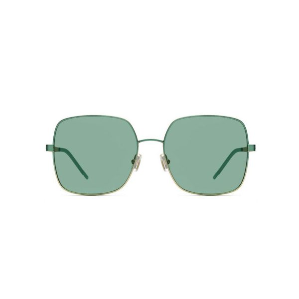 Hugo Boss- Green sunglasses with pyramid-shaped hardware Online now