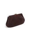 Guess- Brielle Satin Clutch (Brown Leather) Online Sale