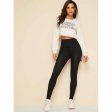 Romwe- Black High Waist Cargo Leggings Hot on Sale