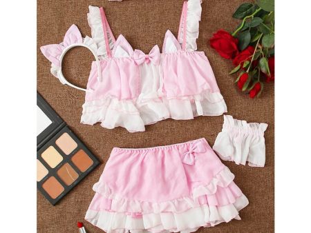 Romwe- 5pack Layered Ruffle Maid Sexy Costume on Sale