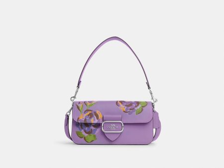 Coach- Morgan Shoulder Bag With Rose Print - Silver Iris Multi Sale