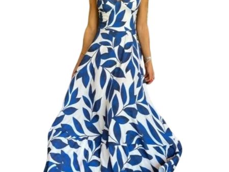 New Trendy Print V-neck Long Dress For Discount