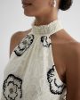 Express- Embroidered Lace Halter Neck Top - Swan 121 Online Hot Sale