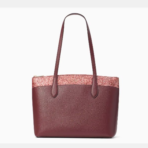 Kate Spade- Flash Glitter Tote (Cherrywood) Online Hot Sale