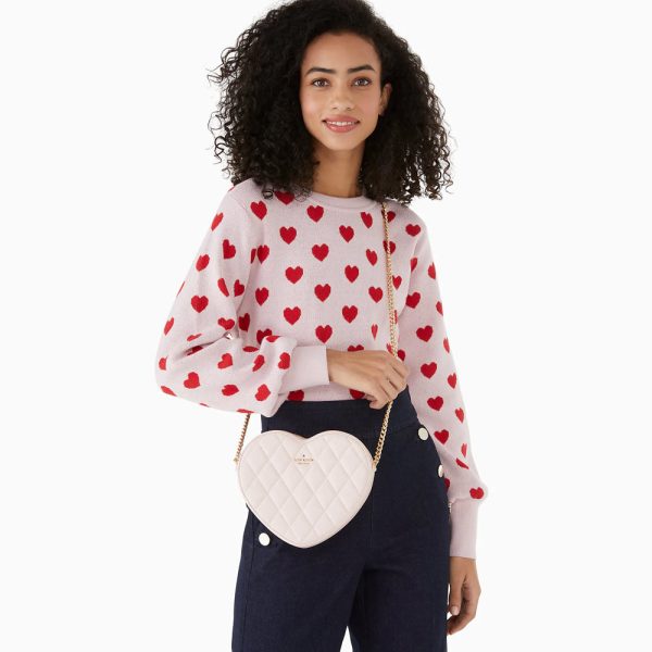 Kate Spade- Love Shack Quilted Heart Crossbody Purse (Light Rosebud) For Cheap