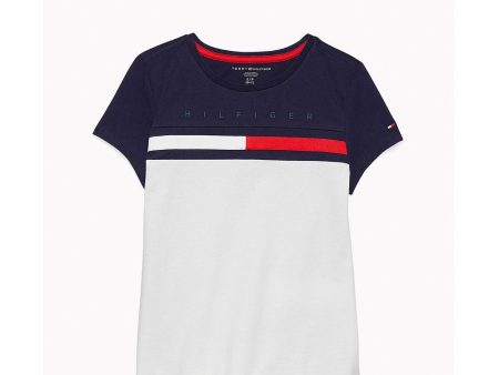 Tommy Hilfiger- Classic White  Multi TH Kids Colorblock T-Shirt For Girl Online