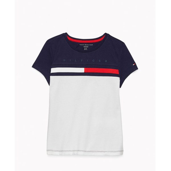 Tommy Hilfiger- Classic White  Multi TH Kids Colorblock T-Shirt For Girl Online