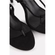 Missguided- Black Faux Suede Tie Up Mid Heel Sandals For Discount