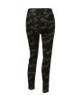 Chicme- Camouflage Print Fringe Hem Cutout Jeans For Sale