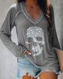 Chicme- Studded Long Sleeve Casual T-shirt For Sale