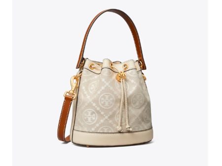 Tory Burch- T Monogram Bucket Bag (Ivory) Online now