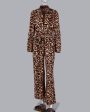 Chicme- Leopard Print Button Design Wide Leg Jumpsuit Online now