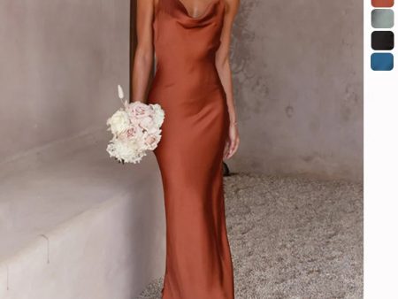 New Spaghetti Strap Maxi Dress - Pure Color - Slim Fit Supply