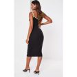 Missguided- Black Contrast Piping Ribbed Midaxi Dress For Sale