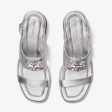 Tory Burch- Eleanor Heel Sandal - Silver Sale