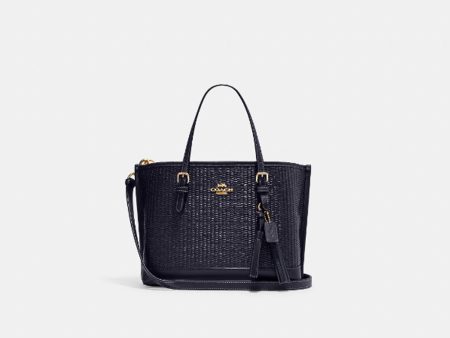 Coach- Mollie Tote 25 In Straw (Im Midnight Navy Multi) For Sale