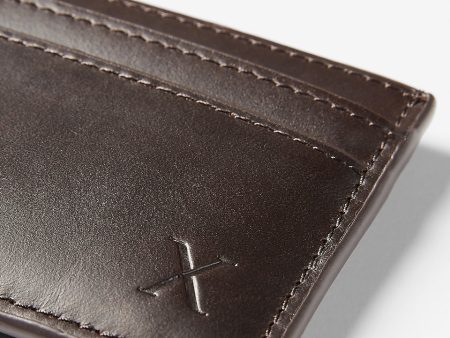 Express- Brown Leather Card Case Online Sale