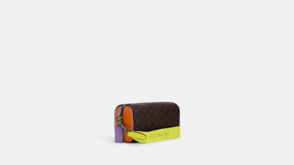 Coach- Axel Crossbody In Colorblock Signature Canvas - Gunmetal Mahogany Multi Supply