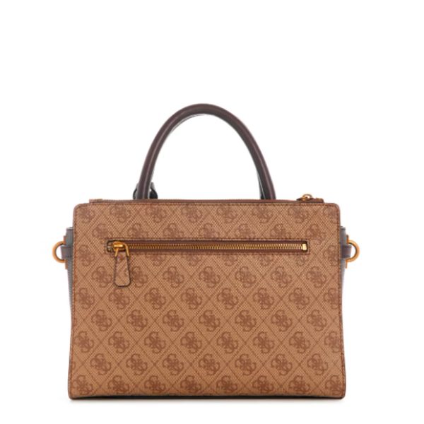 Guess- Ginevra Logo Elite Society Satchel (Latte Logo) Online