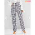 Zaful- Gingham Pocket Straight Pants - Black Discount