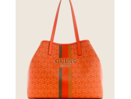 Guess- Vikky Large Tote (Orange Logo) Fashion