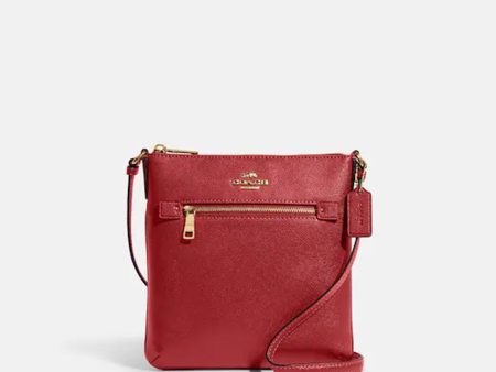 Coach- Mini Rowan File Bag - Gold 1941 Red on Sale