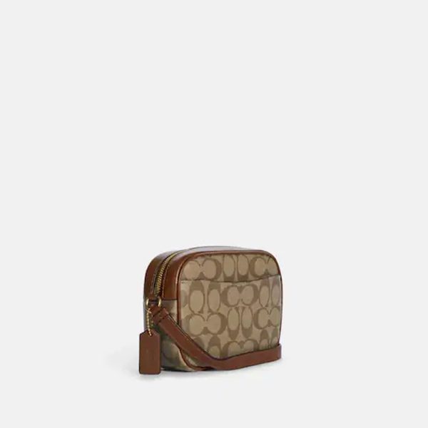 Coach- Mini Jamie Camera Bag In Signature Canvas - Gold Khaki Saddle 2 Online Hot Sale