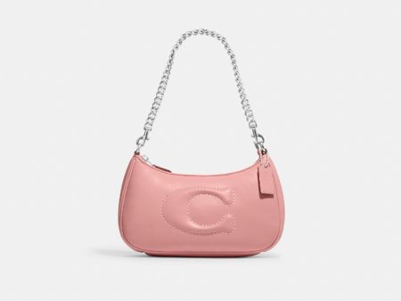 Coach- Teri Shoulder Bag With Signature Quilting (Silver Light Pink) Fashion