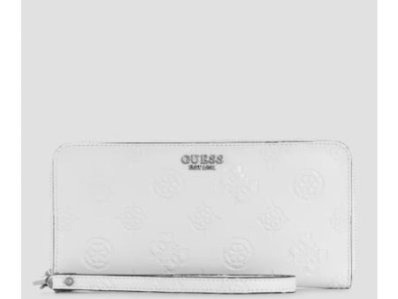 Guess- Galeria Large Zip-Around Wallet (White Multi) Online