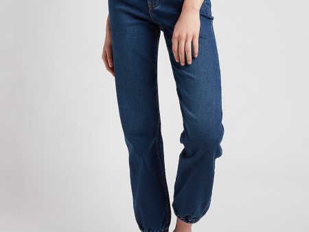 Express- Super High Waisted Elastic Waist Jogger Jeans on Sale