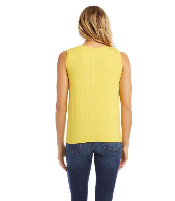 Karen Kane- Tie-Front Tank (LEMON) Cheap