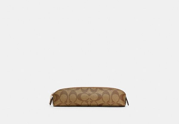 Coach- Pencil Case In Signature Canvas Online Sale